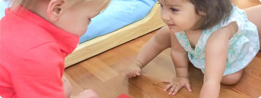 girl and boy playing